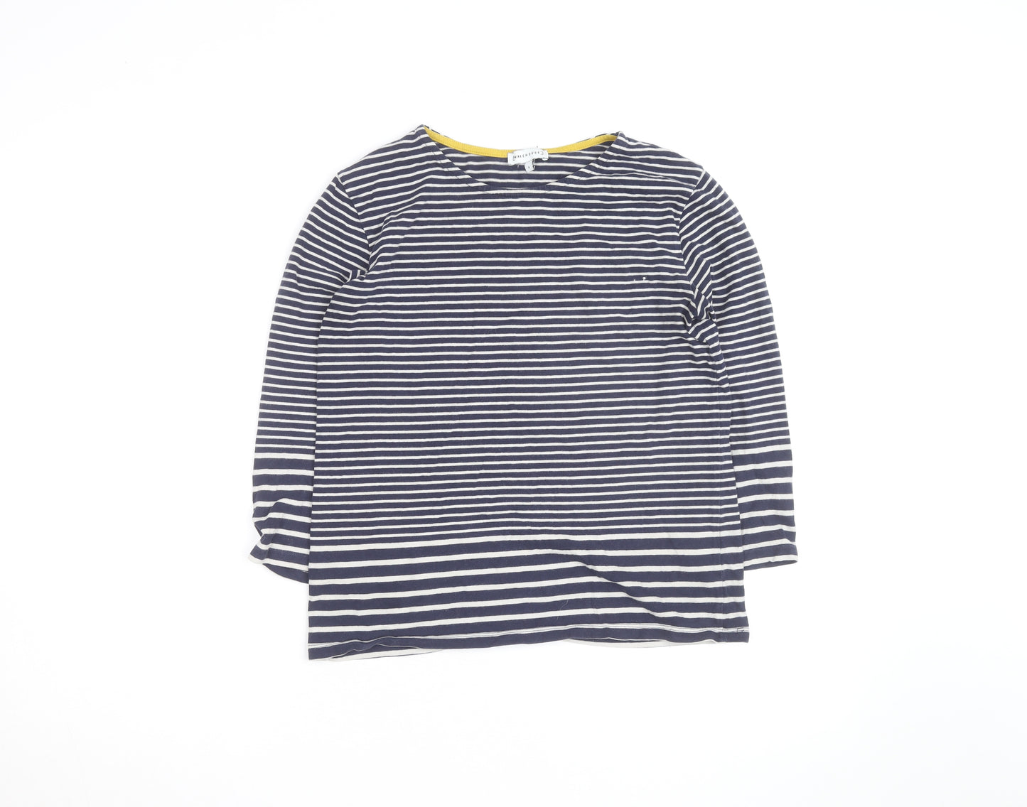 Warehouse Women’s Blue Striped Cotton Long Sleeve Pullover Jumper Size 8