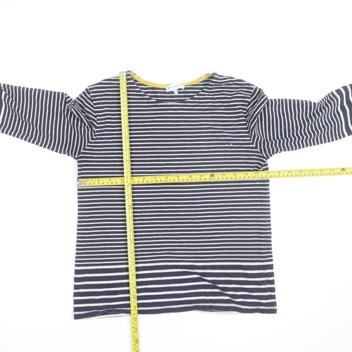 Warehouse Women’s Blue Striped Cotton Long Sleeve Pullover Jumper Size 8