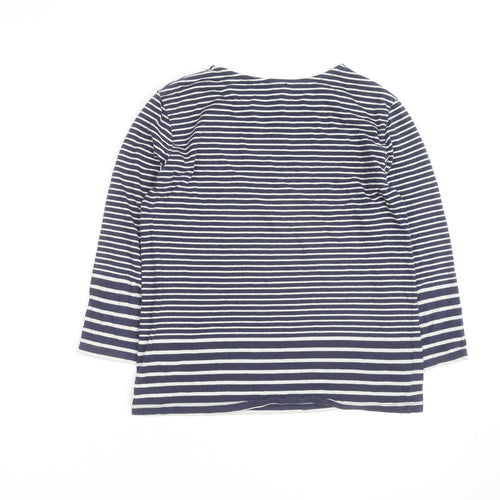 Warehouse Women’s Blue Striped Cotton Long Sleeve Pullover Jumper Size 8