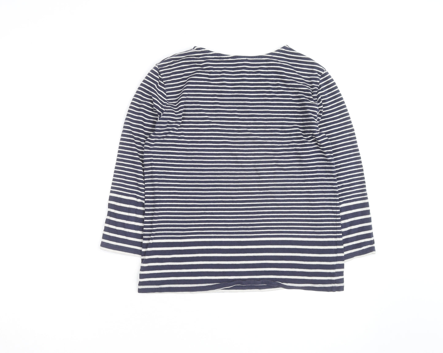 Warehouse Women’s Blue Striped Cotton Long Sleeve Pullover Jumper Size 8