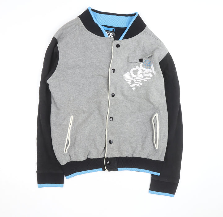 Beck & Hersey Men's Grey Varsity Jacket XL Cotton Blend