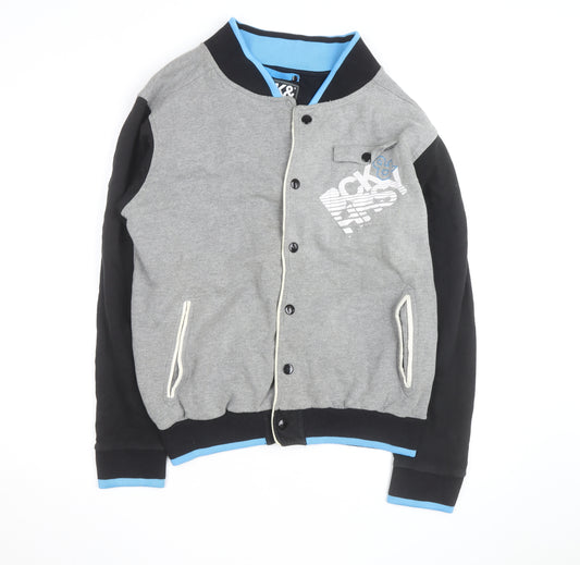 Beck & Hersey Men's Grey Varsity Jacket XL Cotton Blend