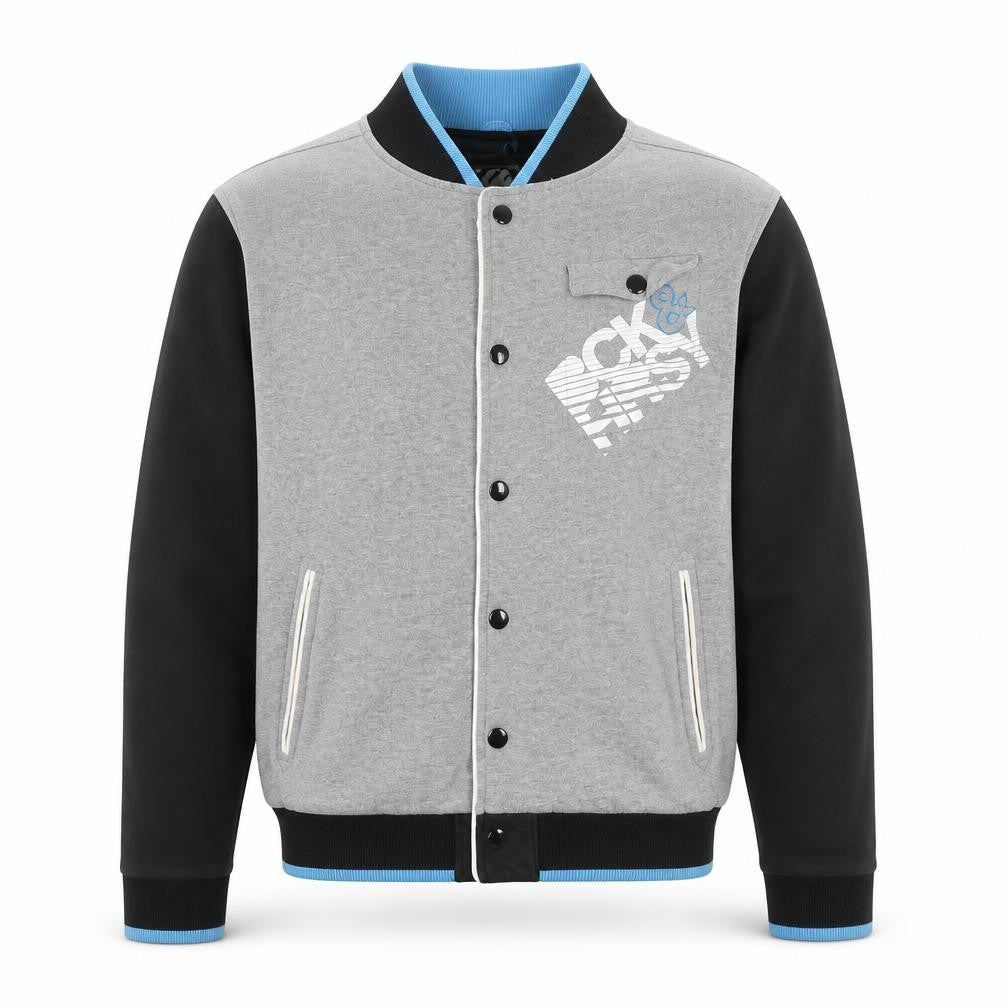 Beck & Hersey Men's Grey Varsity Jacket XL Cotton Blend
