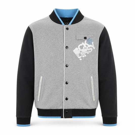 Beck & Hersey Men's Grey Varsity Jacket XL Cotton Blend