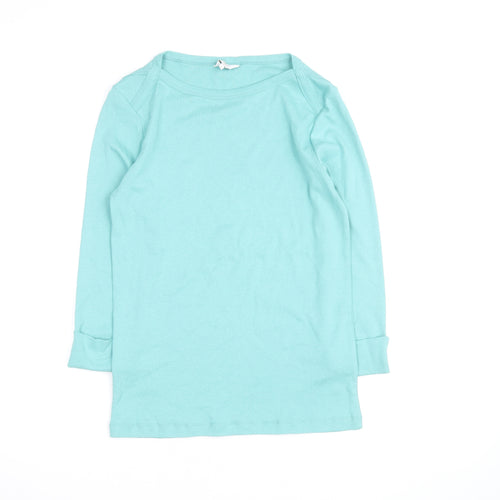Cotton Traders Women's Blue Long Sleeve Cotton T-Shirt Size 10