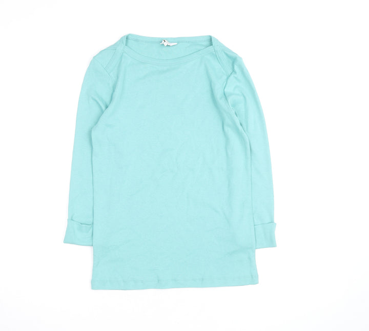 Cotton Traders Women's Blue Long Sleeve Cotton T-Shirt Size 10