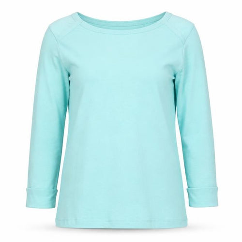 Cotton Traders Women's Blue Long Sleeve Cotton T-Shirt Size 10