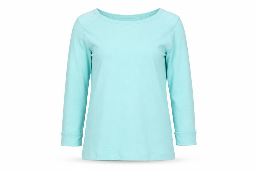 Cotton Traders Women's Blue Long Sleeve Cotton T-Shirt Size 10