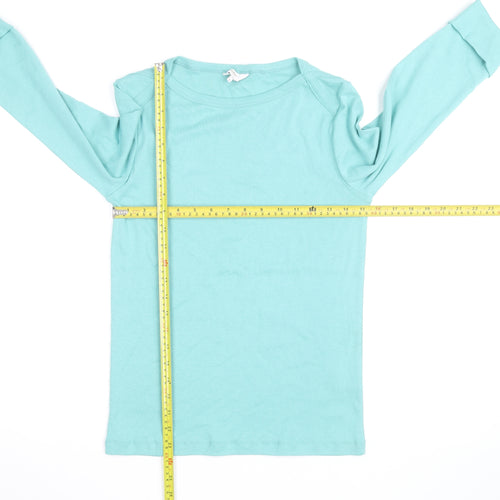 Cotton Traders Women's Blue Long Sleeve Cotton T-Shirt Size 10