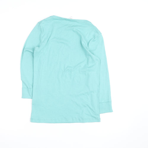 Cotton Traders Women's Blue Long Sleeve Cotton T-Shirt Size 10