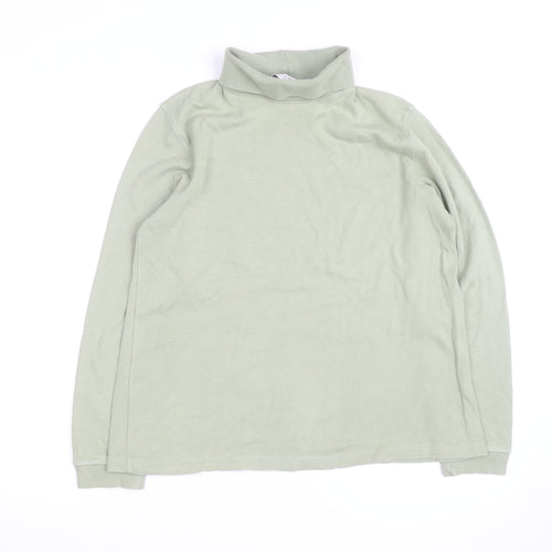 Country Collection Women’s Green Roll Neck Long Sleeve Cotton Top M