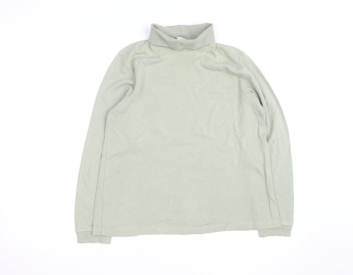 Country Collection Women’s Green Roll Neck Long Sleeve Cotton Top M