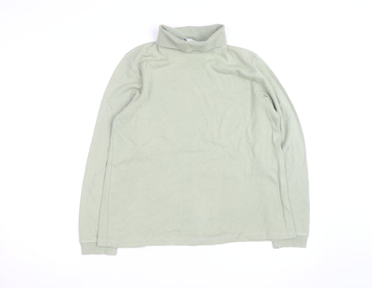 Country Collection Women’s Green Roll Neck Long Sleeve Cotton Top M