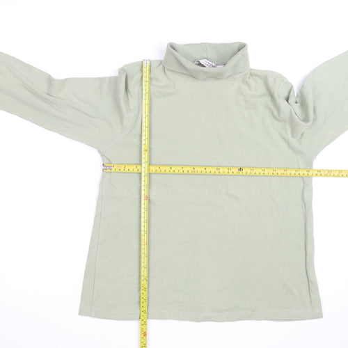 Country Collection Women’s Green Roll Neck Long Sleeve Cotton Top M