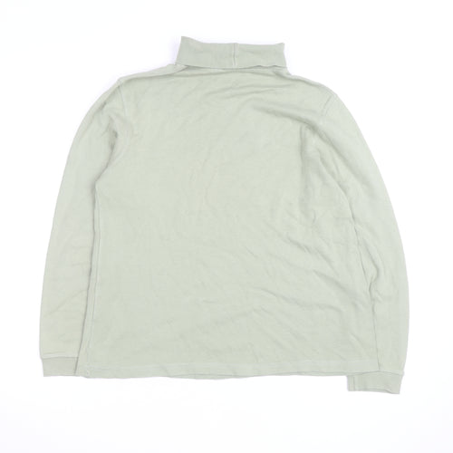 Country Collection Women’s Green Roll Neck Long Sleeve Cotton Top M