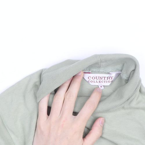 Country Collection Women’s Green Roll Neck Long Sleeve Cotton Top M