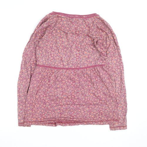 Fat Face Women’s Pink Floral Wrap Blouse Size 10 Cotton V-Neck Long Sleeve