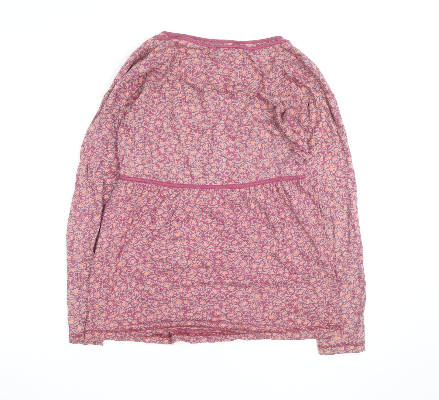 Fat Face Women’s Pink Floral Wrap Blouse Size 10 Cotton V-Neck Long Sleeve