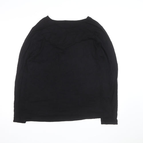 Originals from M&S Women's Black Long Sleeve Ruffle Jersey Top Size 20