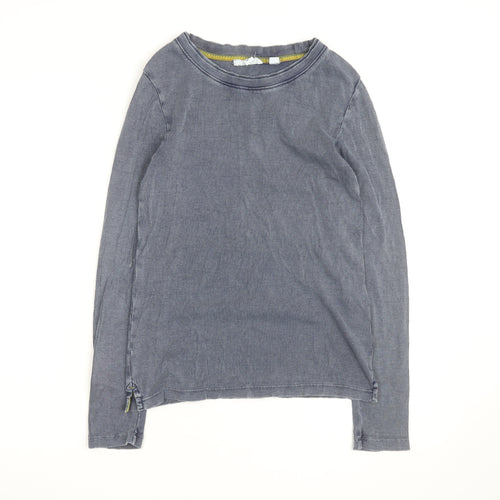 White Stuff Women Blue Cotton Crew Neck Long Sleeve Pullover Jumper Size 14