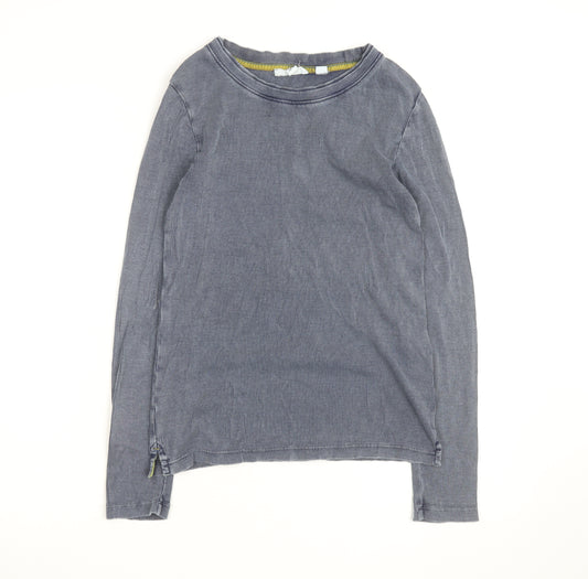 White Stuff Women Blue Cotton Crew Neck Long Sleeve Pullover Jumper Size 14