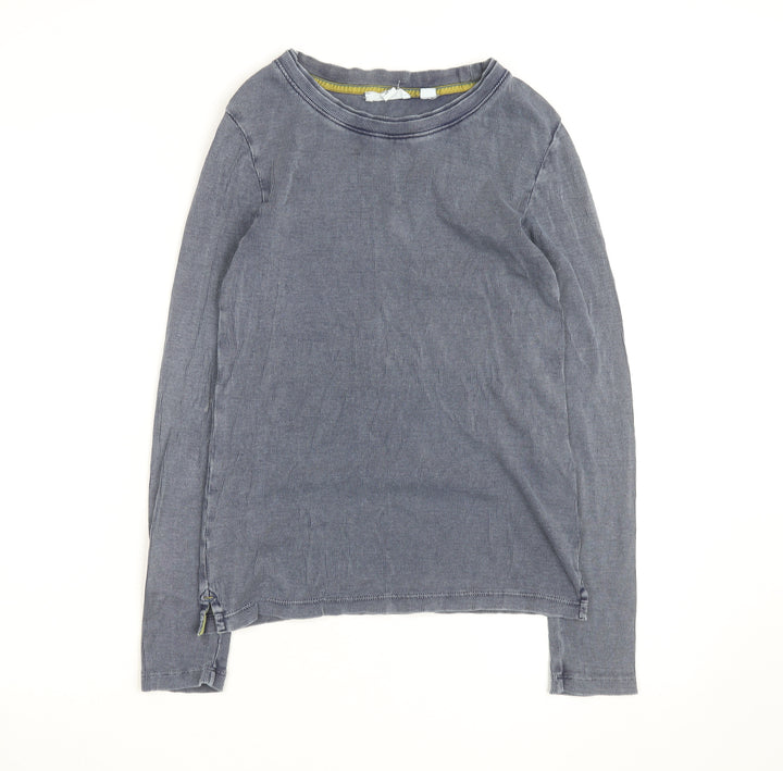 White Stuff Women Blue Cotton Crew Neck Long Sleeve Pullover Jumper Size 14