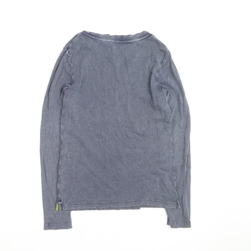 White Stuff Women Blue Cotton Crew Neck Long Sleeve Pullover Jumper Size 14
