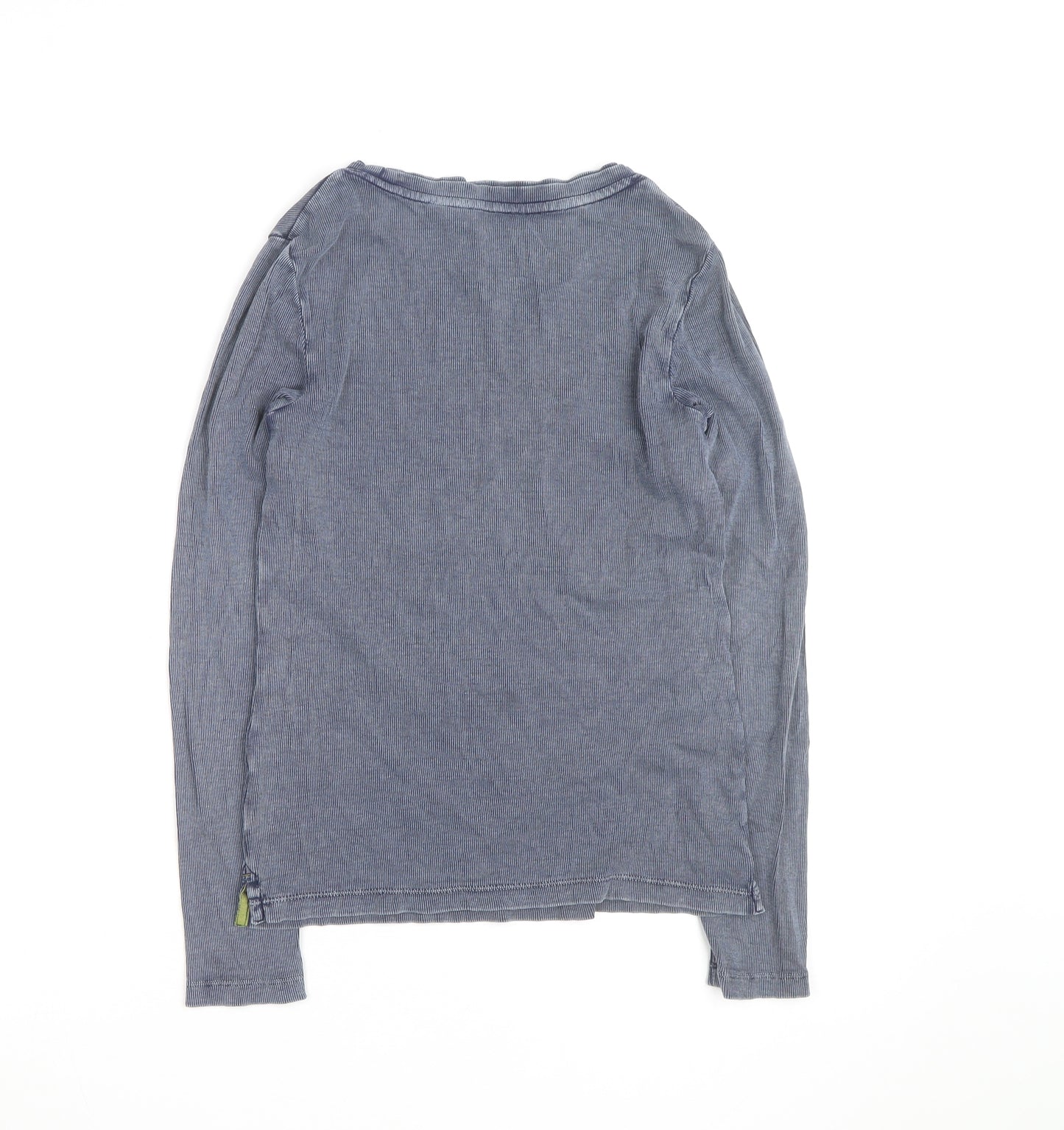 White Stuff Women Blue Cotton Crew Neck Long Sleeve Pullover Jumper Size 14