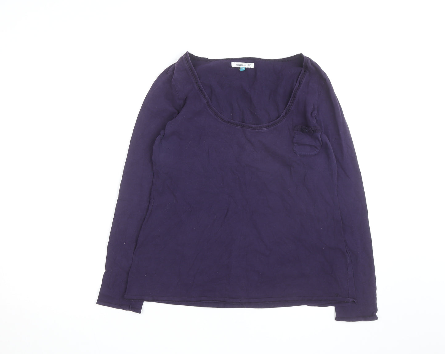 White Stuff Women’s Purple Cotton Long Sleeve Jersey T-Shirt Size 18