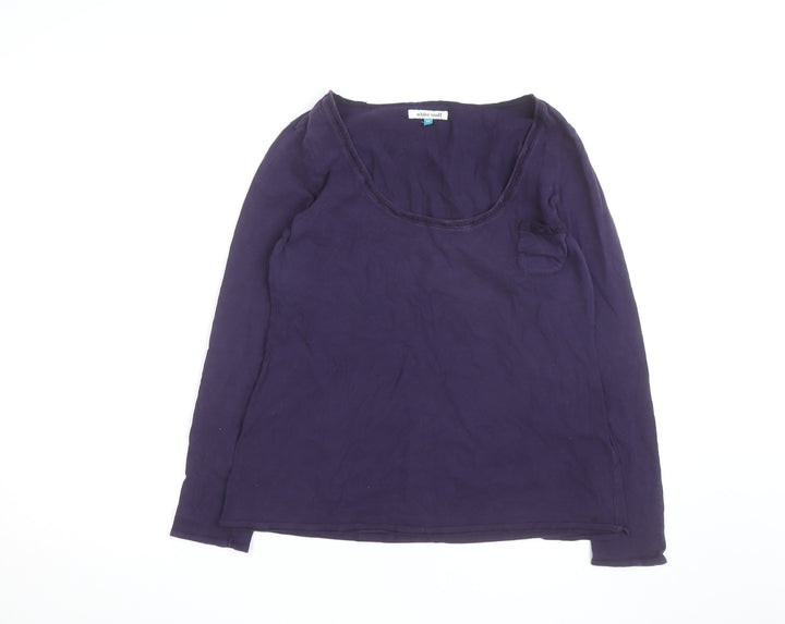 White Stuff Women’s Purple Cotton Long Sleeve Jersey T-Shirt Size 18