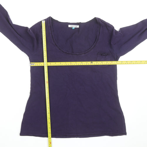 White Stuff Women’s Purple Cotton Long Sleeve Jersey T-Shirt Size 18