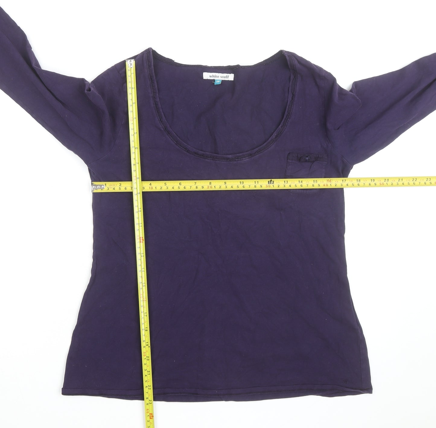 White Stuff Women’s Purple Cotton Long Sleeve Jersey T-Shirt Size 18