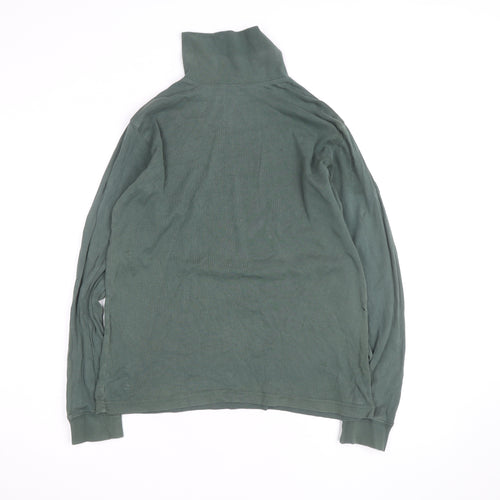 Cotton Traders Women Green Roll Neck Long Sleeve Jumper Size M