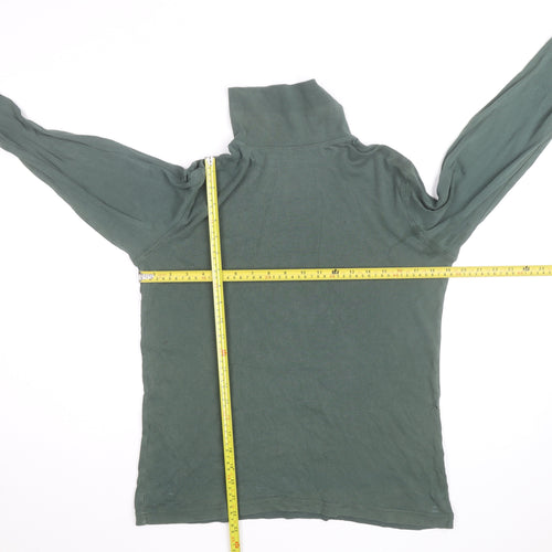 Cotton Traders Women Green Roll Neck Long Sleeve Jumper Size M