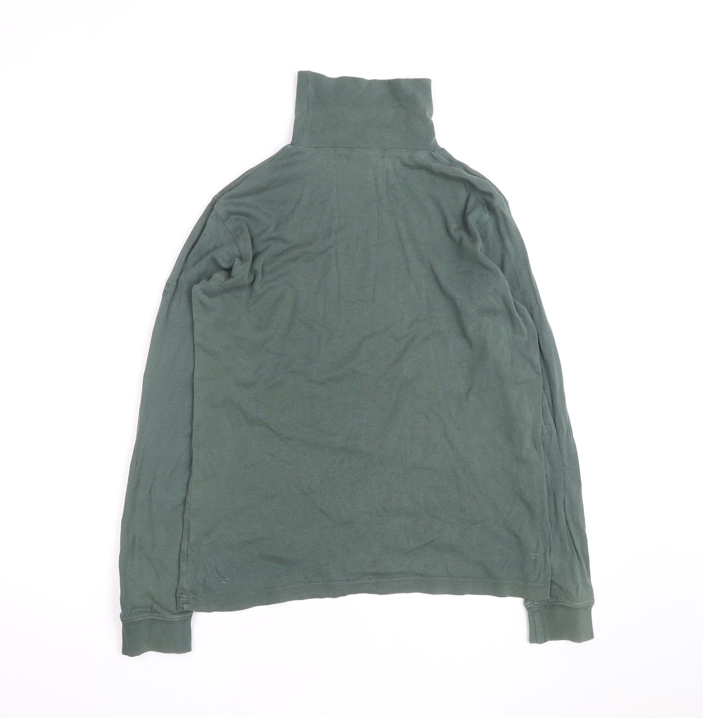Cotton Traders Women Green Roll Neck Long Sleeve Jumper Size M