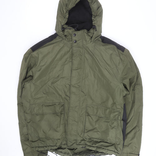Crivit Men's Green Hooded Winter Parka Jacket Size L Outdoor Coat