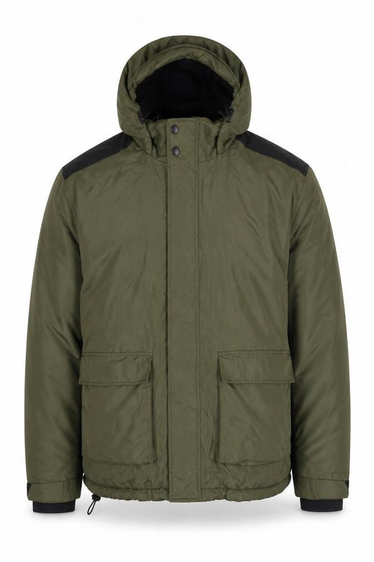 Crivit Men's Green Hooded Winter Parka Jacket Size L Outdoor Coat