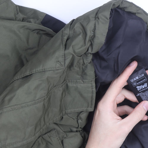 Crivit Men's Green Hooded Winter Parka Jacket Size L Outdoor Coat