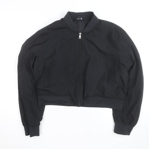 ONLY Black L Bomber Jacket Unisex Adults Lined Zip Casual