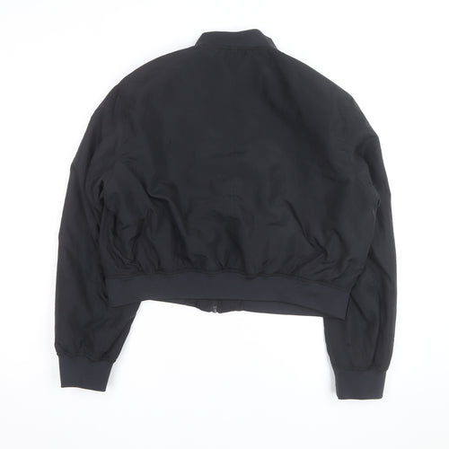 ONLY Black L Bomber Jacket Unisex Adults Lined Zip Casual