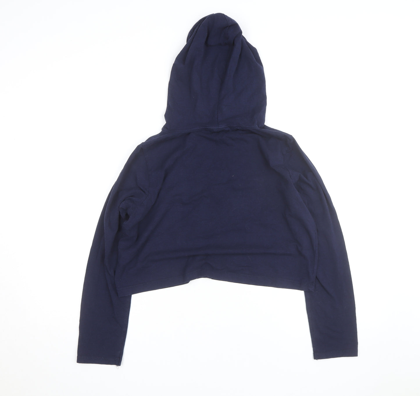 Zigzag Womens Navy Blue Hoodie UK 12 Pullover Long Sleeve Cotton