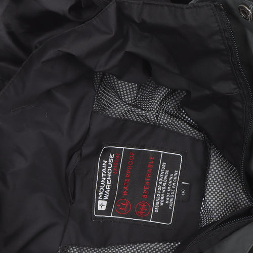 Mountain Warehouse Men's Black L Waterproof Parka Jacket Lined Hooded