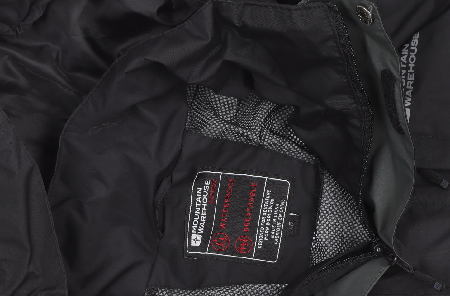 Mountain Warehouse Men's Black L Waterproof Parka Jacket Lined Hooded