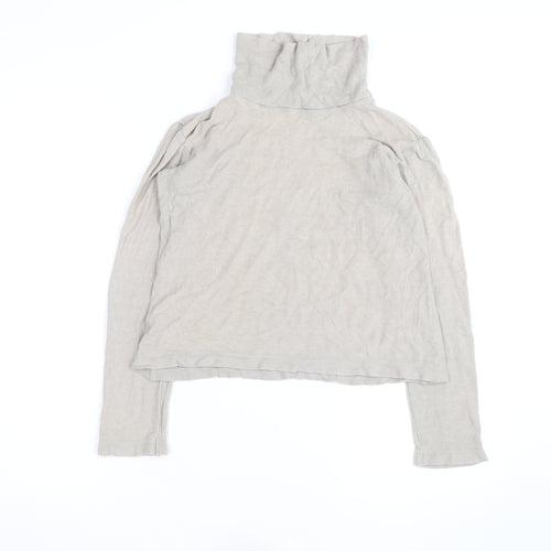 Uniqlo Women Beige Roll Neck Long Sleeve Jumper Size XS