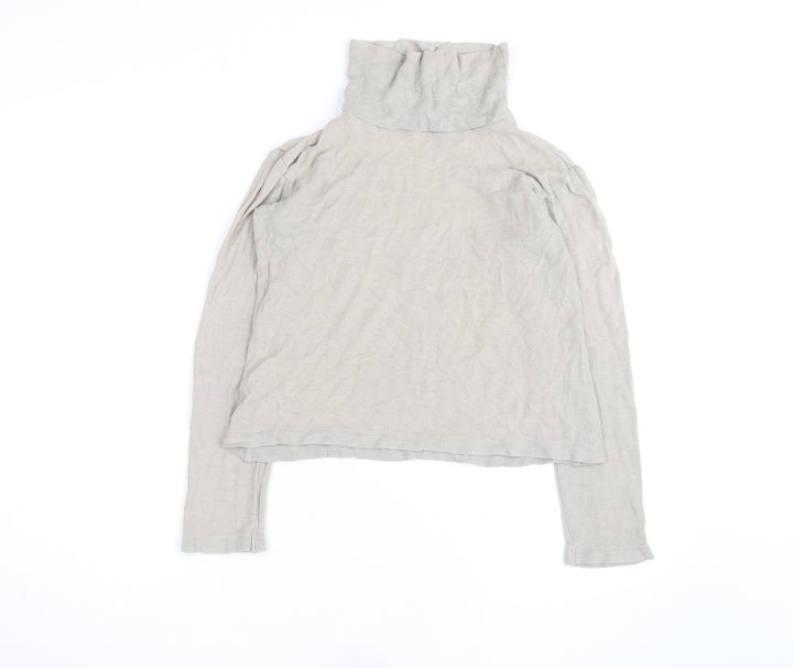 Uniqlo Women Beige Roll Neck Long Sleeve Jumper Size XS