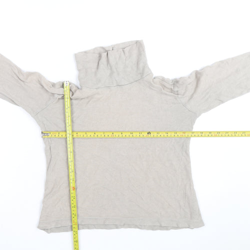 Uniqlo Women Beige Roll Neck Long Sleeve Jumper Size XS