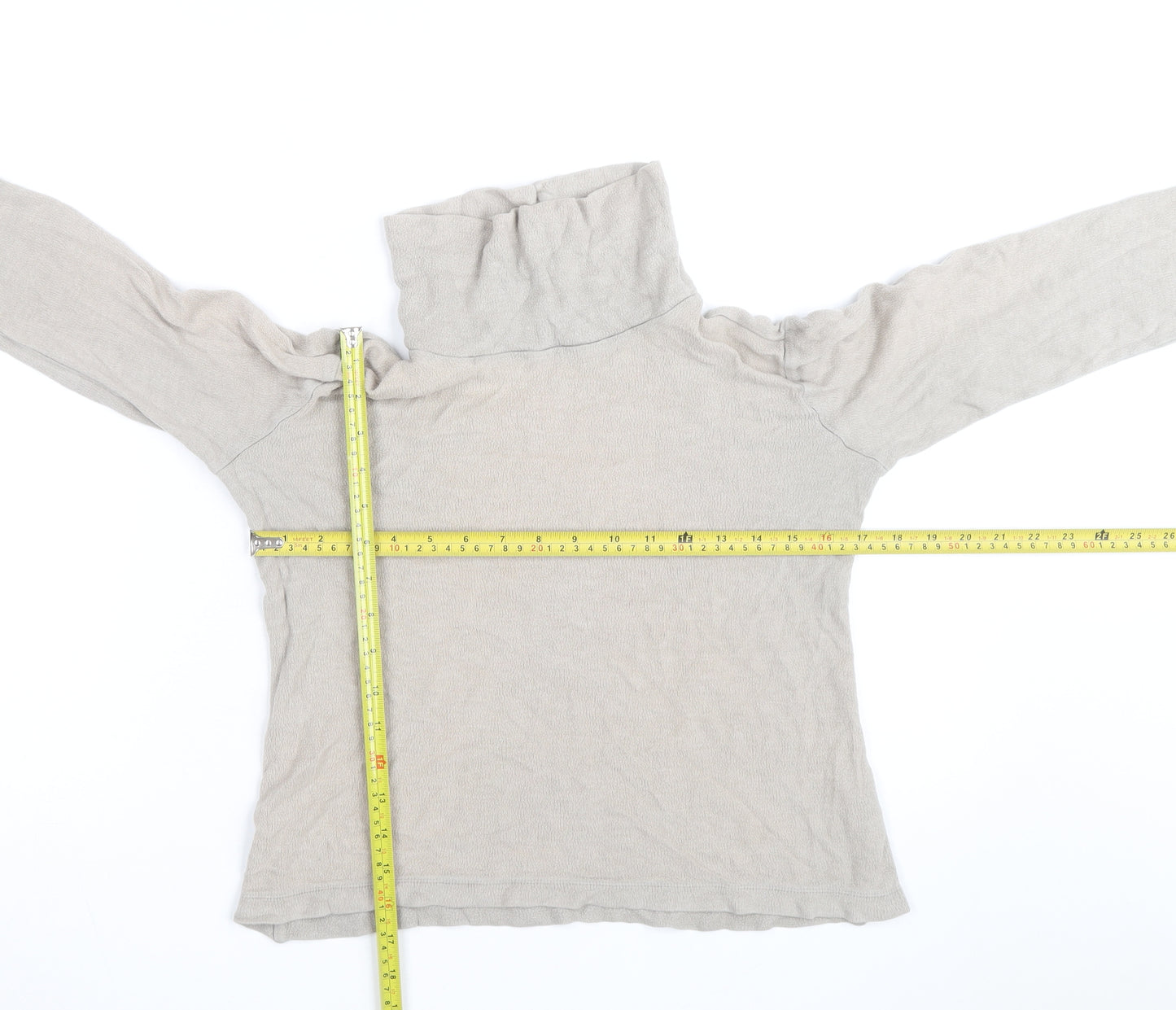 Uniqlo Women Beige Roll Neck Long Sleeve Jumper Size XS