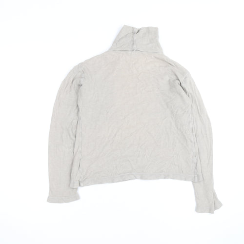 Uniqlo Women Beige Roll Neck Long Sleeve Jumper Size XS