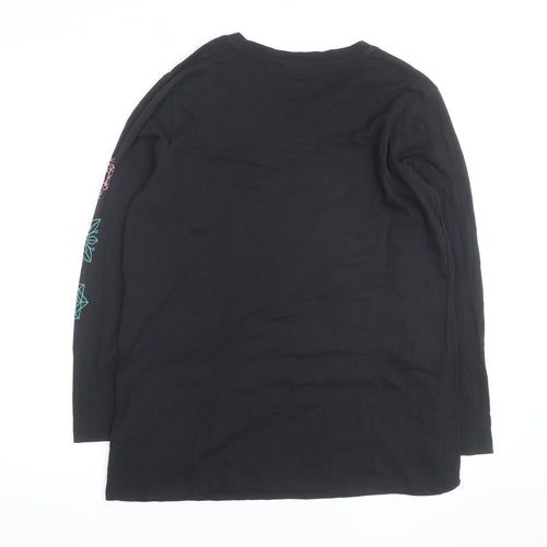 Noisy May Unisex Black Mandala Long Sleeve Cotton Shirt M
