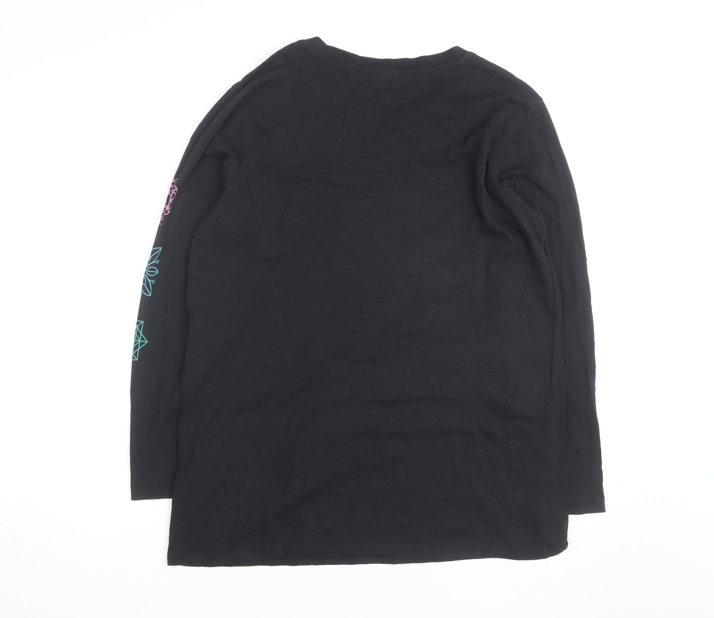 Noisy May Unisex Black Mandala Long Sleeve Cotton Shirt M